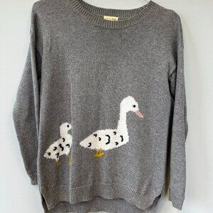Mason Jules Adorable Gray Duck Sweater Size XS